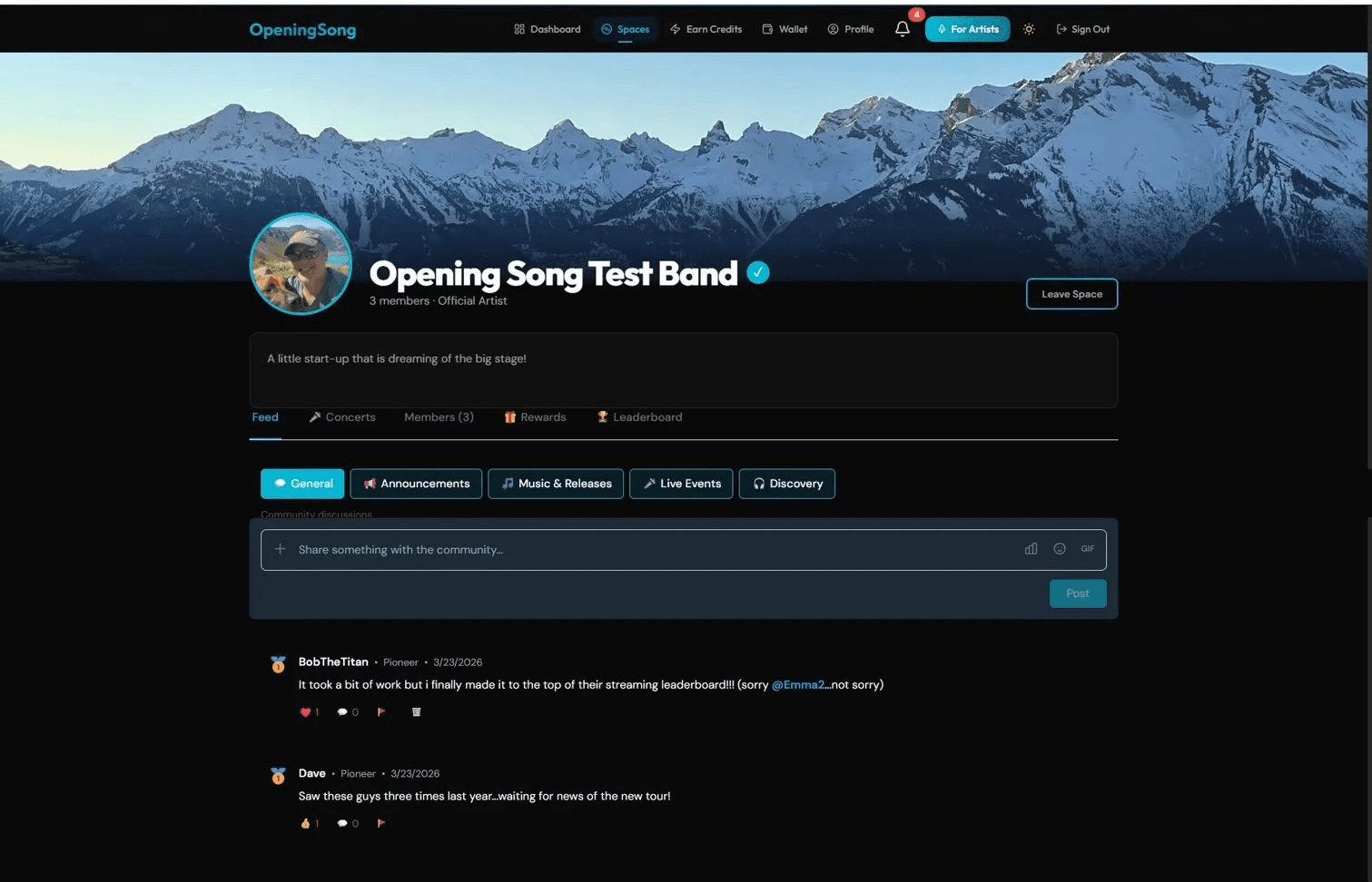 OpeningSong artist community space